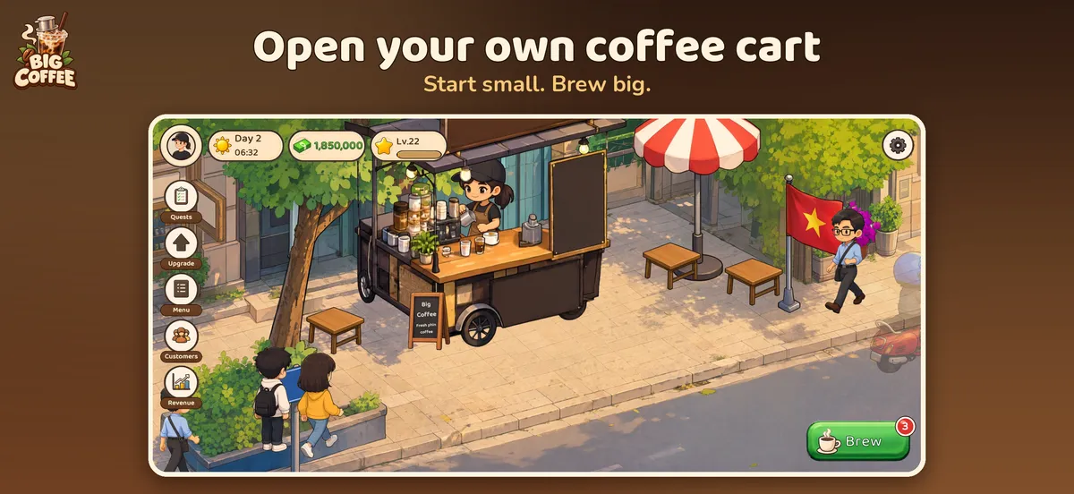 Big Coffee: Coffee Shop Tycoon screenshot 1